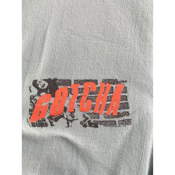 Vintage 80s Grey and orange Gotcha Upstreet Downhill Skate Sweatshirt Size L -XL - Picture 3 of 7